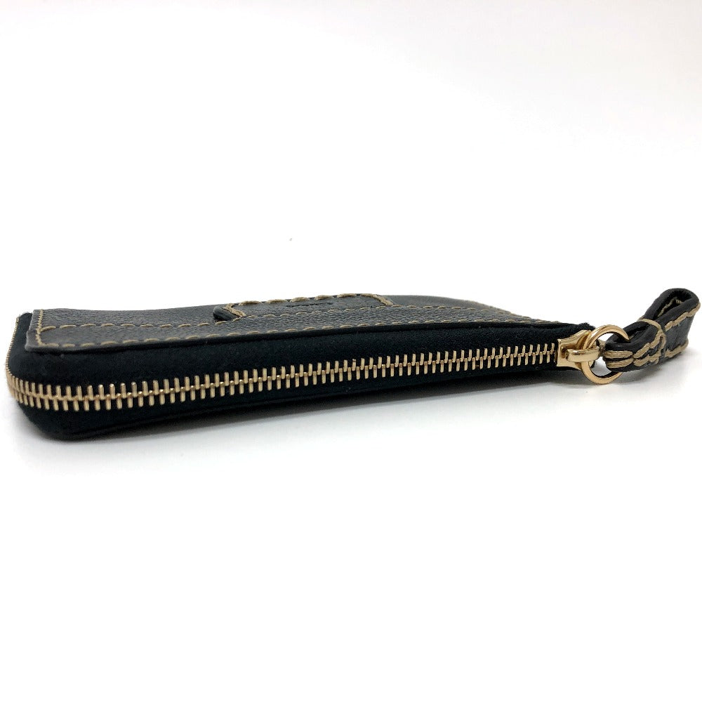 Chloe Card Case leather black Coin case Women Used Authentic