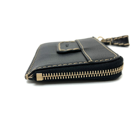 Chloe Card Case leather black Coin case Women Used Authentic