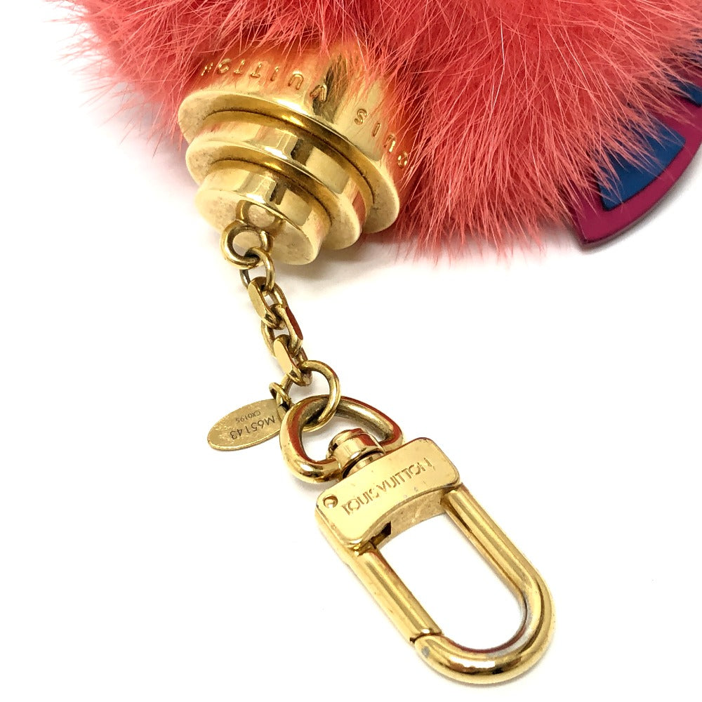 LOUIS VUITTON key ring M65143 fur pink totem Women Used Authentic