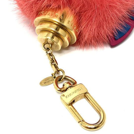 LOUIS VUITTON key ring M65143 fur pink totem Women Used Authentic