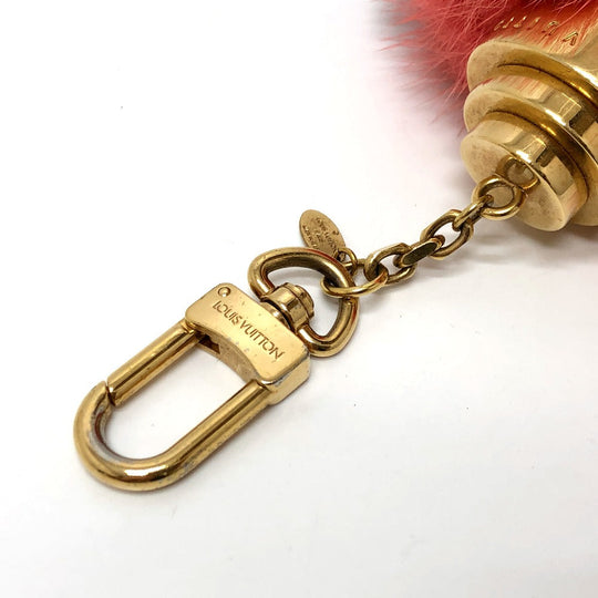 LOUIS VUITTON key ring M65143 fur pink totem Women Used Authentic