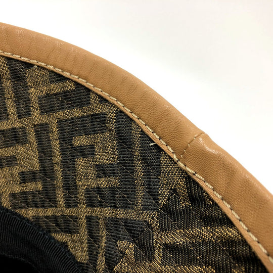 FENDI hat FXQ801 Polyester, Cotton Brown Zucca Bucket hat mens Used Authentic