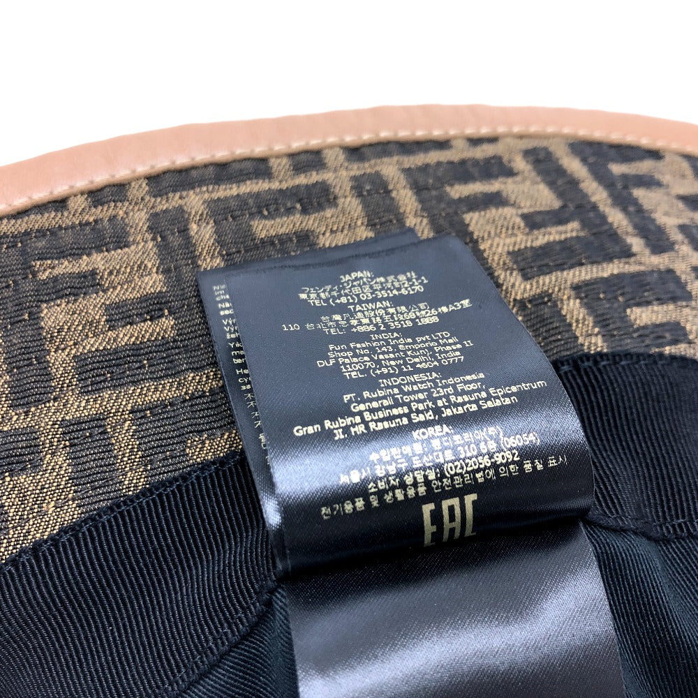 FENDI hat FXQ801 Polyester, Cotton Brown Zucca Bucket hat mens Used Authentic