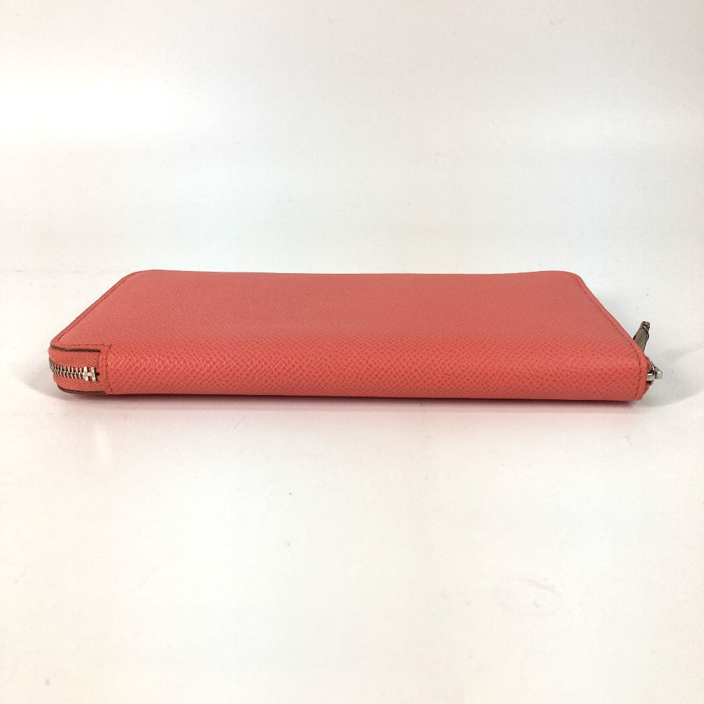 HERMES Long Wallet Purse Epsom Pink type Azap Long Silk in Women Used Authentic