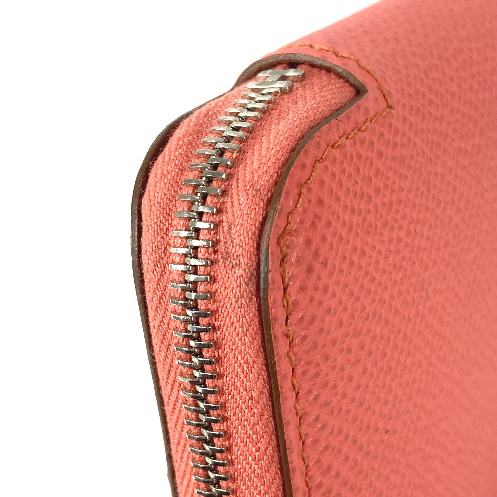 HERMES Long Wallet Purse Epsom Pink type Azap Long Silk in Women Used Authentic