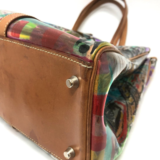 PRADA Tote Bag BR2515 Plastics/Leather multicolor Venetian print Women Used Authentic