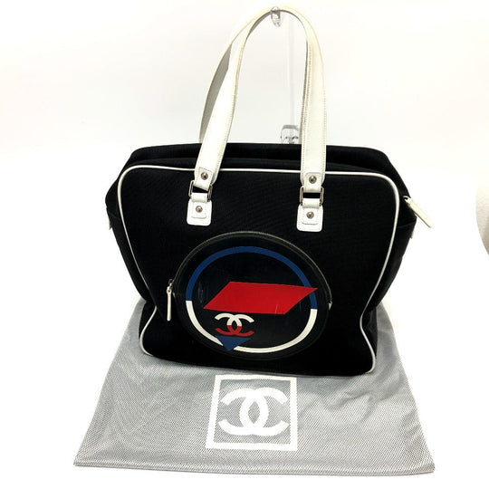 CHANEL Shoulder Bag canvas black Airline CC COCO Mark Women Used Authentic