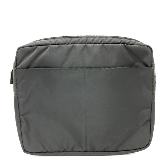 PRADA Clutch bag Nylon black Handbag PC case Triangle logo unisex(Unisex) Used Authentic
