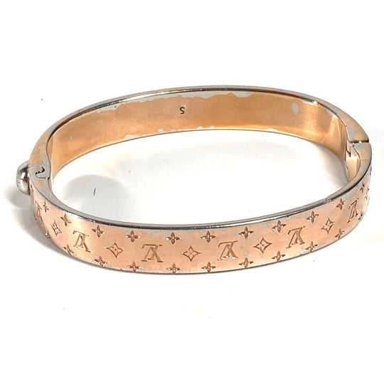 LOUIS VUITTON bracelet M00253 metal pink Monogram Cuff nanogram Women S Used Authentic