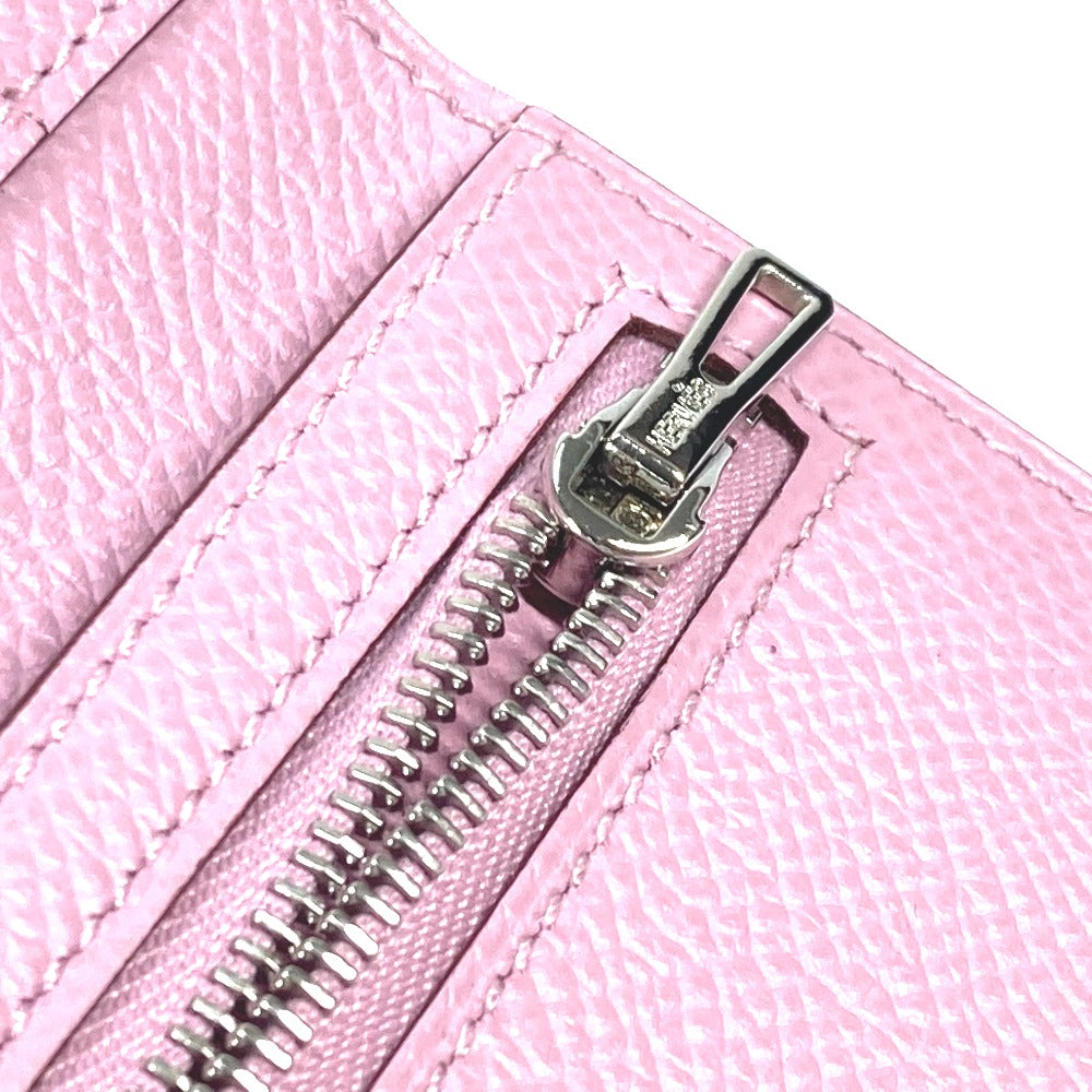 HERMES Trifold wallet Epsom pink Bearn combine Women Used Authentic