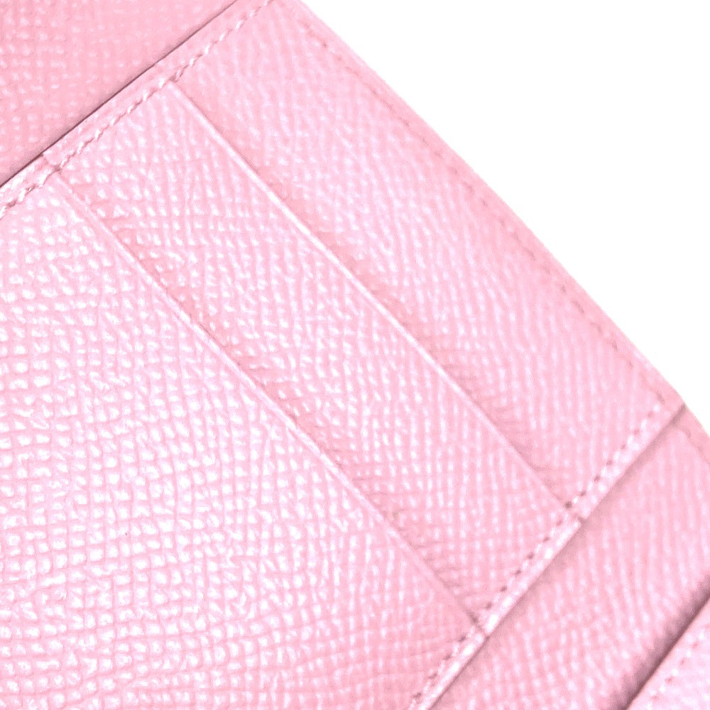 HERMES Trifold wallet Epsom pink Bearn combine Women Used Authentic