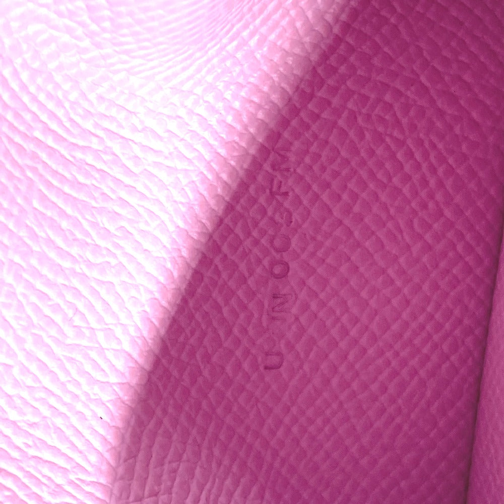 HERMES Trifold wallet Epsom pink Bearn combine Women Used Authentic
