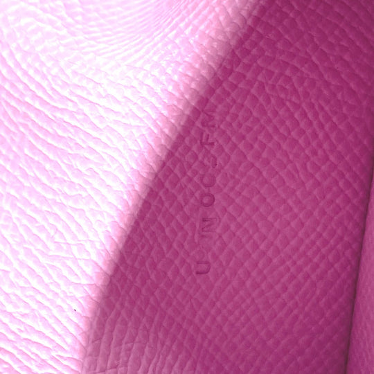 HERMES Trifold wallet Epsom pink Bearn combine Women Used Authentic