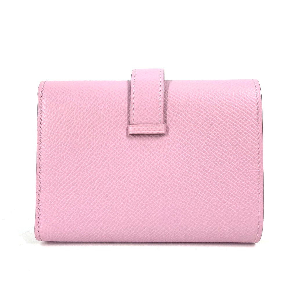 HERMES Trifold wallet Epsom pink Bearn combine Women Used Authentic