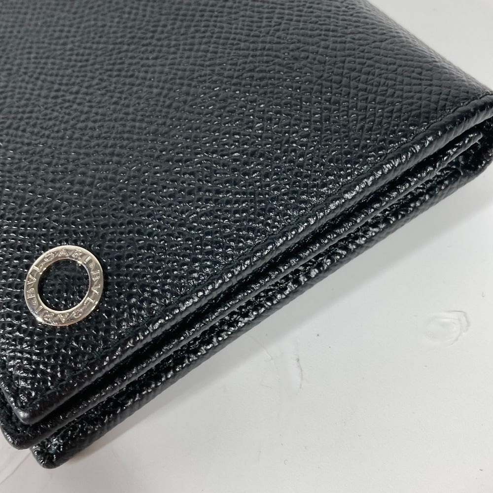 BVLGARI Long Wallet Purse leather black Long wallet Bulgari Bulgari mens Used Authentic