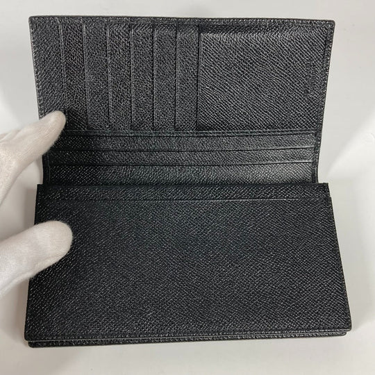 BVLGARI Long Wallet Purse leather black Long wallet Bulgari Bulgari mens Used Authentic