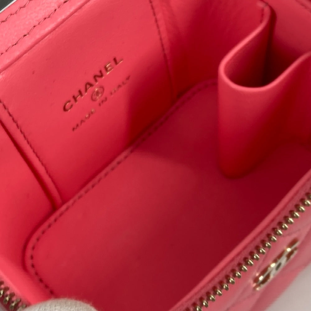 CHANEL Shoulder Bag AP1340 lambskin pink Timeless classic line small vanity bag Women Used Authentic