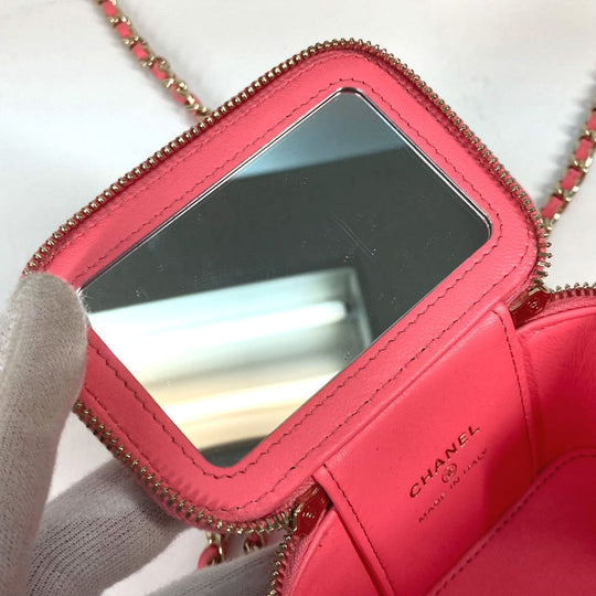 CHANEL Shoulder Bag AP1340 lambskin pink Timeless classic line small vanity bag Women Used Authentic