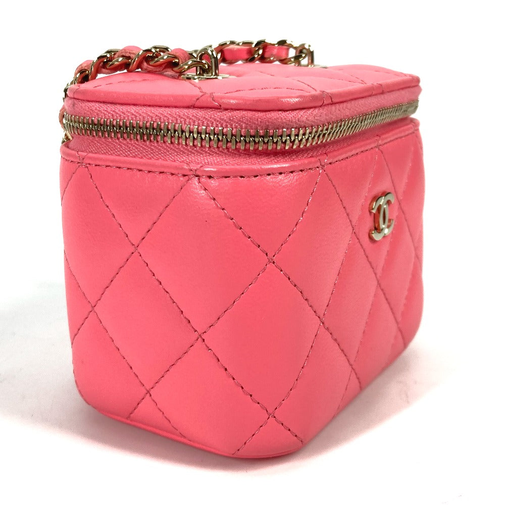 CHANEL Shoulder Bag AP1340 lambskin pink Timeless classic line small vanity bag Women Used Authentic