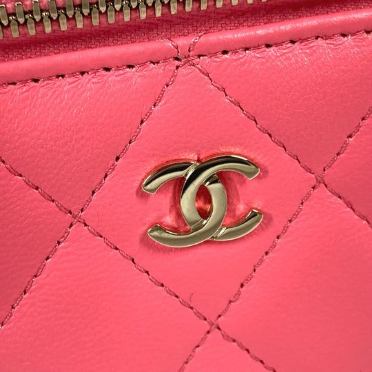 CHANEL Shoulder Bag AP1340 lambskin pink Timeless classic line small vanity bag Women Used Authentic