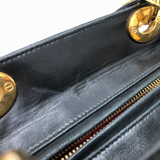 Dior Handbag Leather / suede black Lady Dior LADY DIOR Women Used Authentic