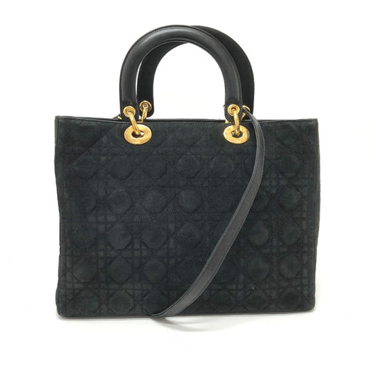 Dior Handbag Leather / suede black Lady Dior LADY DIOR Women Used Authentic