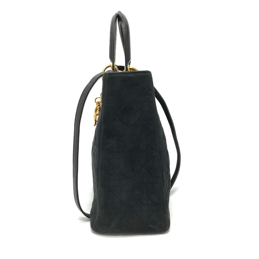 Dior Handbag Leather / suede black Lady Dior LADY DIOR Women Used Authentic