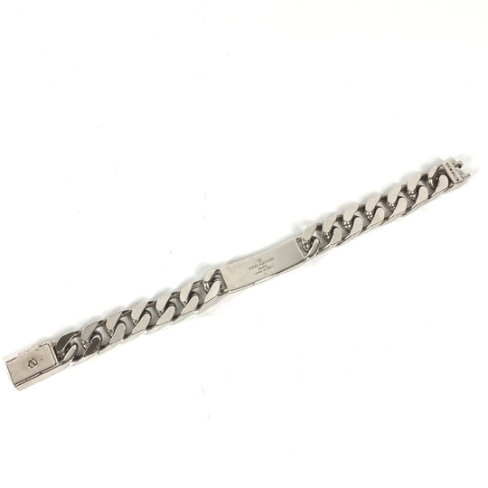 LOUIS VUITTON bracelet M00270 metal Silver chain bracelet monogram mens Used Authentic