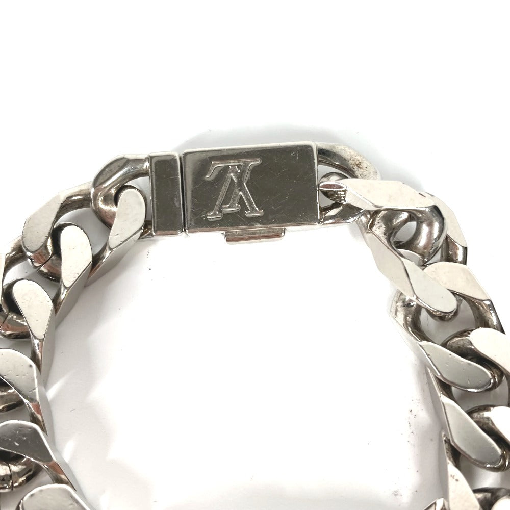 LOUIS VUITTON bracelet M00270 metal Silver chain bracelet monogram mens Used Authentic