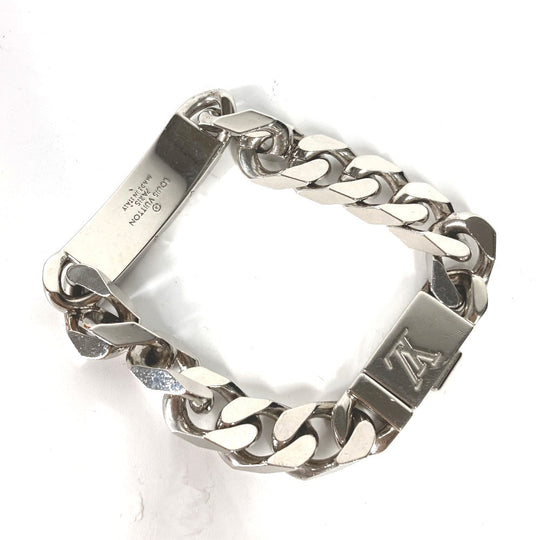 LOUIS VUITTON bracelet M00270 metal Silver chain bracelet monogram mens Used Authentic