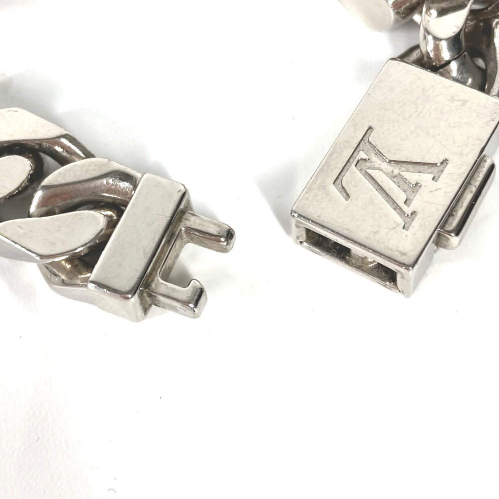 LOUIS VUITTON bracelet M00270 metal Silver chain bracelet monogram mens Used Authentic