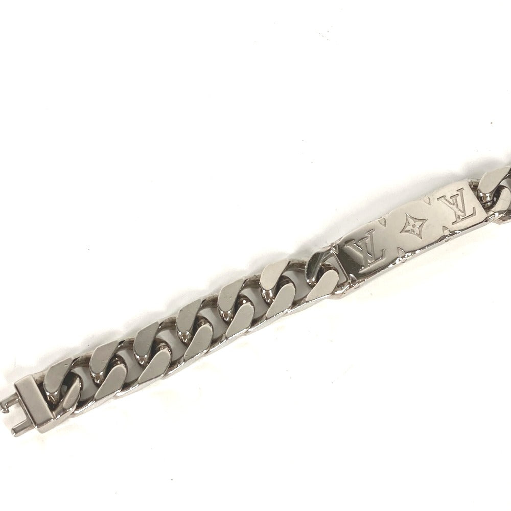 LOUIS VUITTON bracelet M00270 metal Silver chain bracelet monogram mens Used Authentic