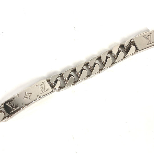 LOUIS VUITTON bracelet M00270 metal Silver chain bracelet monogram mens Used Authentic