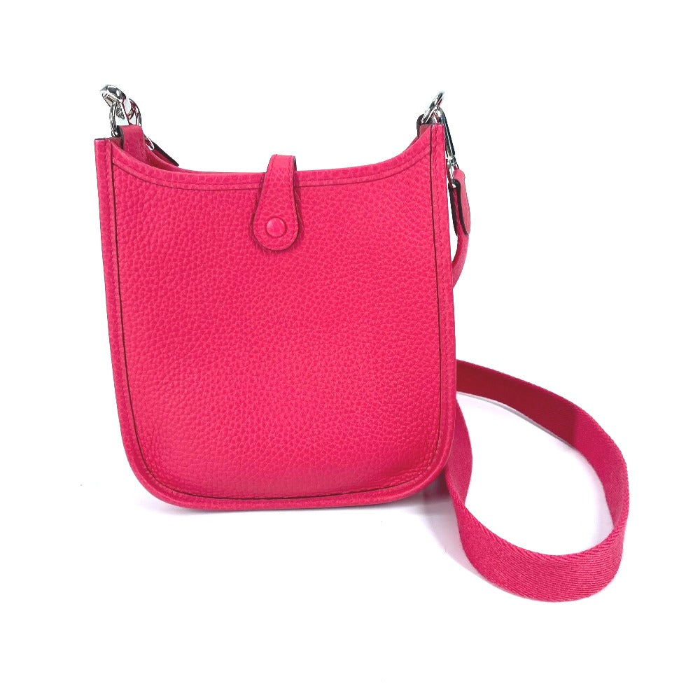 HERMES Shoulder Bag Taurillon Clemence pink Crossbody pochette Evelyn TPM 16 Women Used Authentic