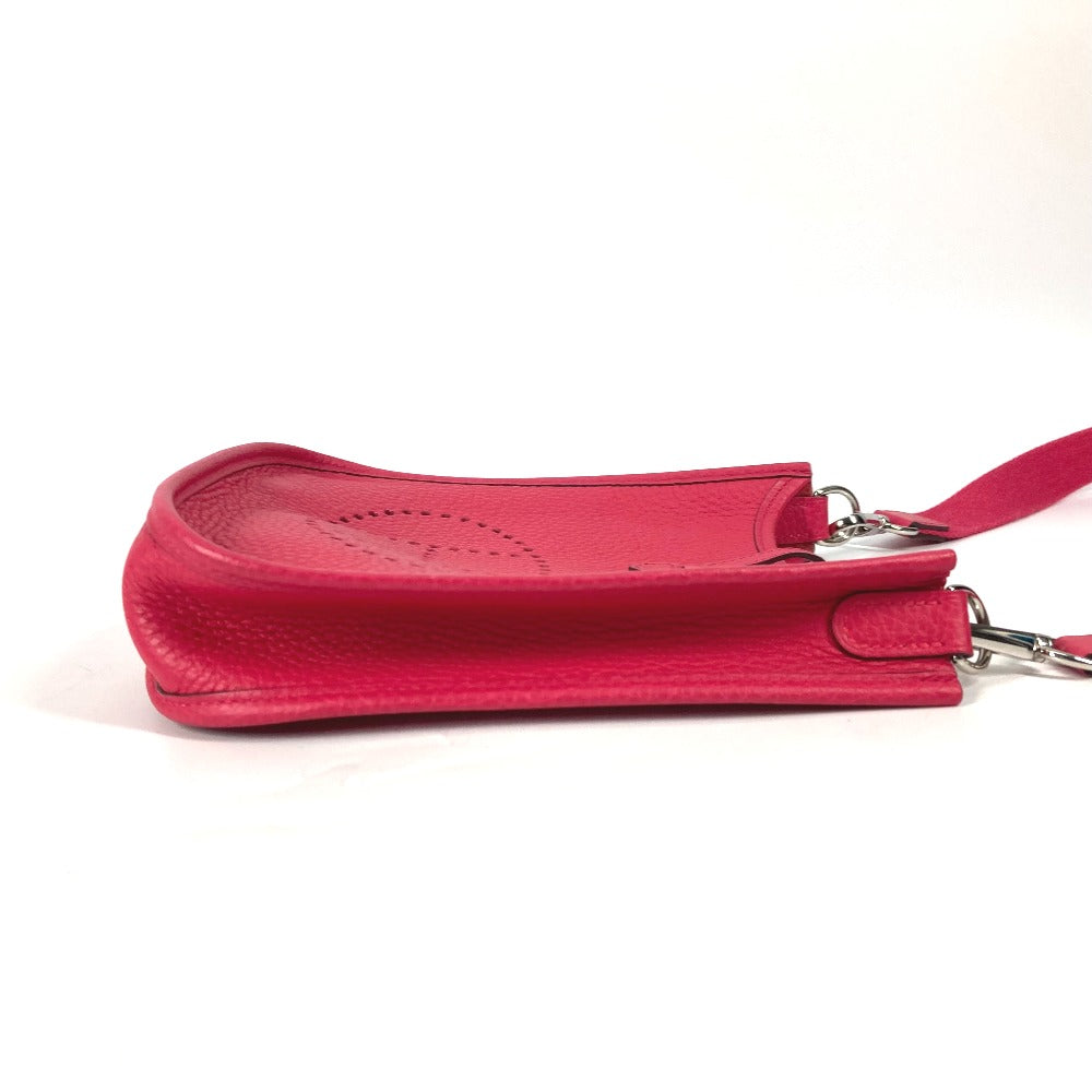 HERMES Shoulder Bag Taurillon Clemence pink Crossbody pochette Evelyn TPM 16 Women Used Authentic