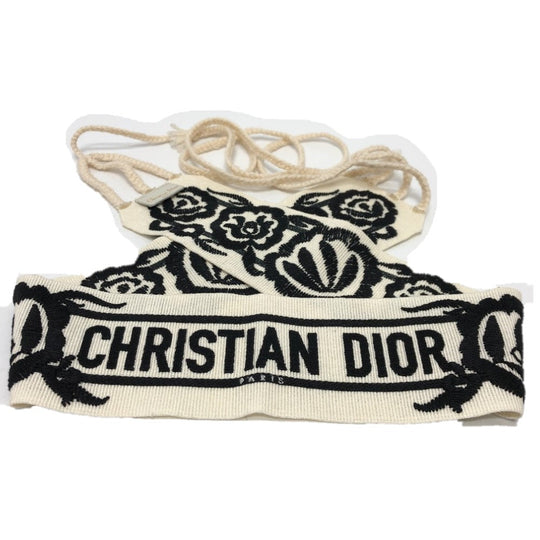 Dior belt canvas white mexican flower belt embroidery Women Used Authentic