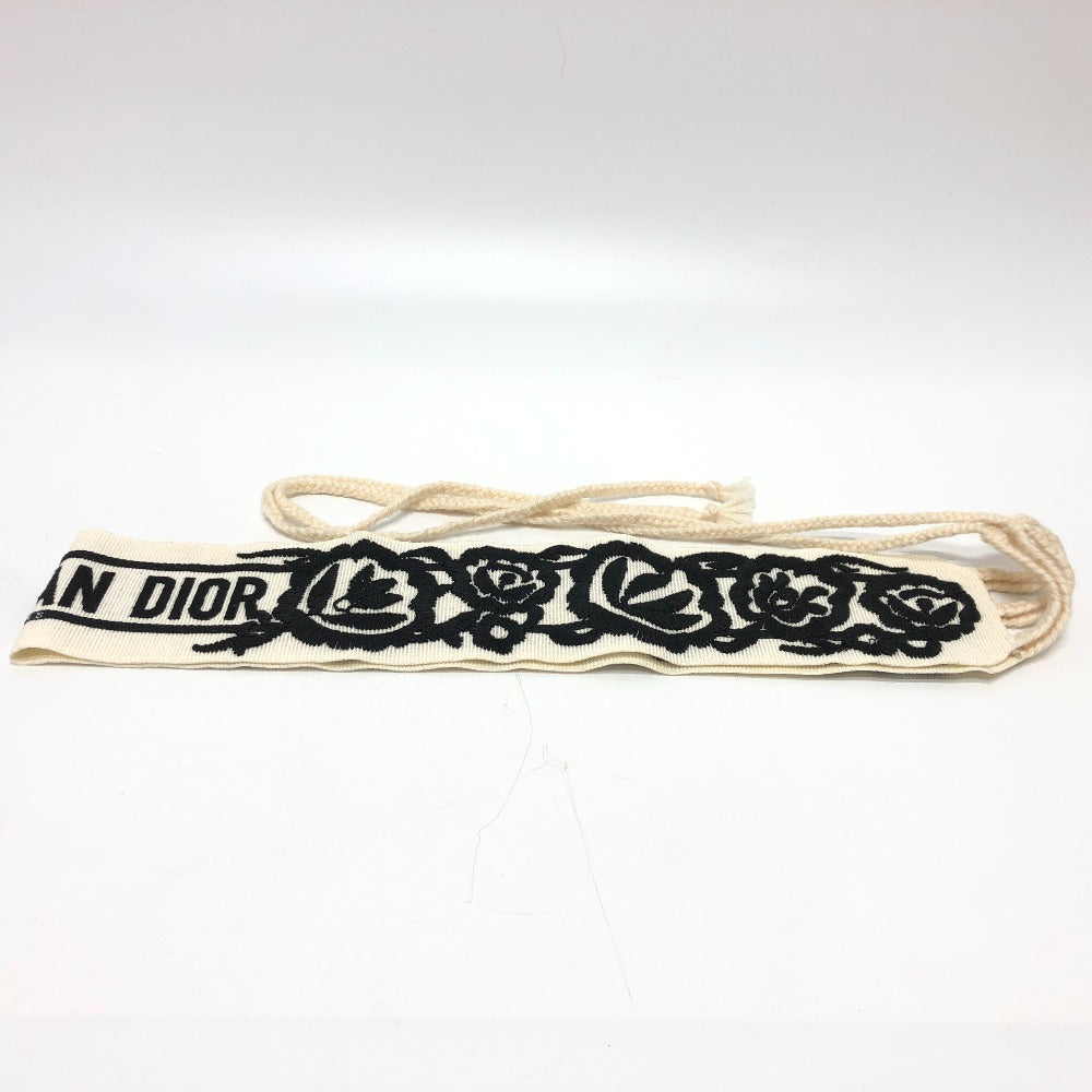 Dior belt canvas white mexican flower belt embroidery Women Used Authentic