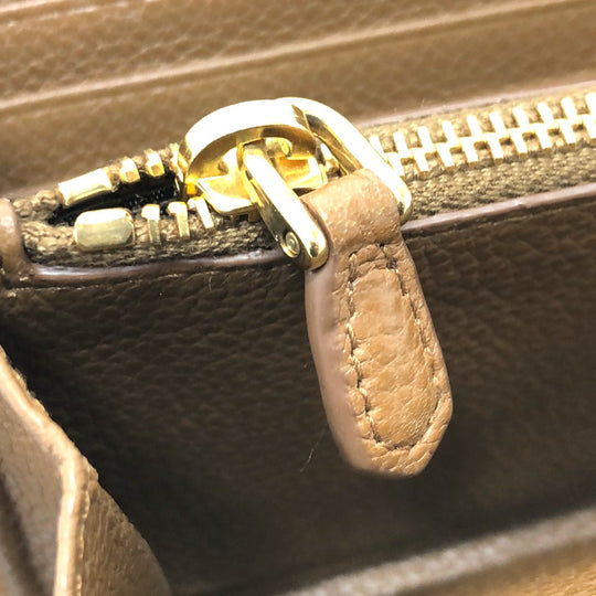 PRADA Long Wallet Purse 1M0506 leather Brown logo Women Used Authentic