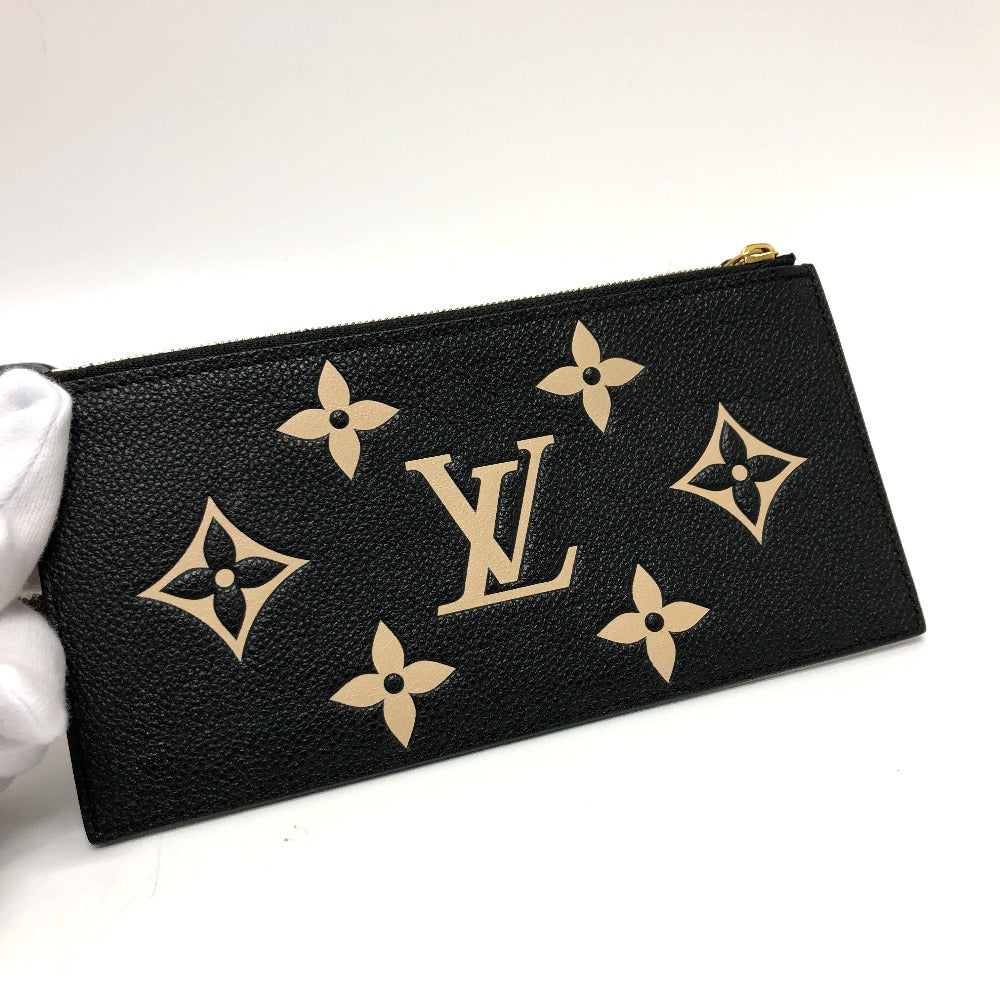 LOUIS VUITTON Long Wallet Purse M80482 Monogram Ann Platt Leather black Monogram Ann Platt Pochette Felice Women Used Authentic