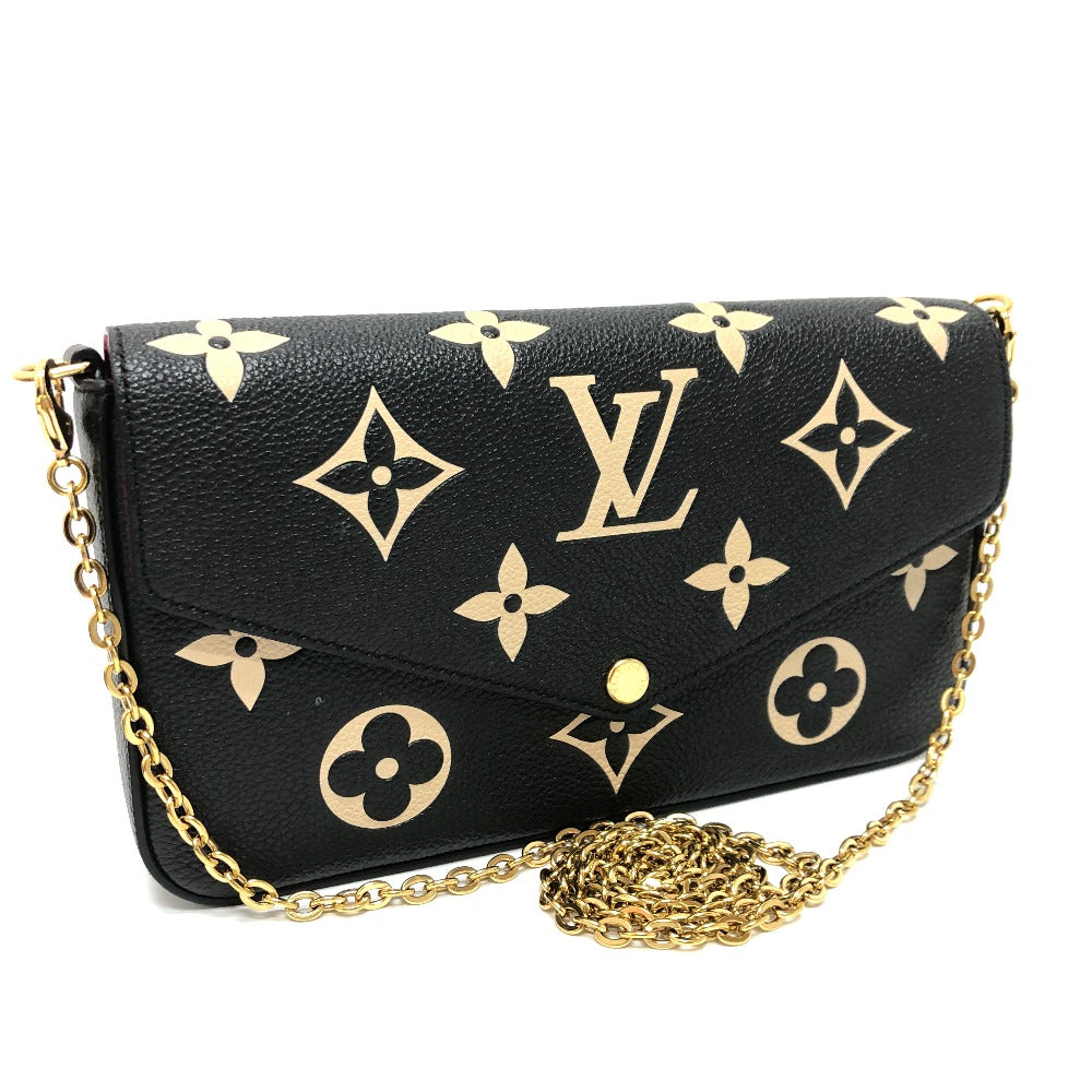 LOUIS VUITTON Long Wallet Purse M80482 Monogram Ann Platt Leather black Monogram Ann Platt Pochette Felice Women Used Authentic