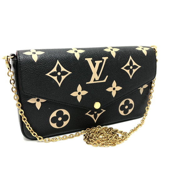 LOUIS VUITTON Long Wallet Purse M80482 Monogram Ann Platt Leather black Monogram Ann Platt Pochette Felice Women Used Authentic
