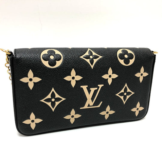LOUIS VUITTON Long Wallet Purse M80482 Monogram Ann Platt Leather black Monogram Ann Platt Pochette Felice Women Used Authentic