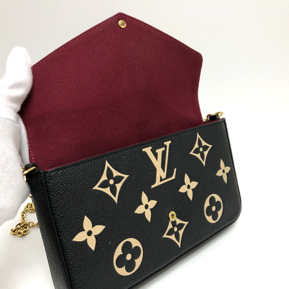 LOUIS VUITTON Long Wallet Purse M80482 Monogram Ann Platt Leather black Monogram Ann Platt Pochette Felice Women Used Authentic
