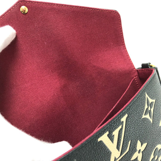 LOUIS VUITTON Long Wallet Purse M80482 Monogram Ann Platt Leather black Monogram Ann Platt Pochette Felice Women Used Authentic