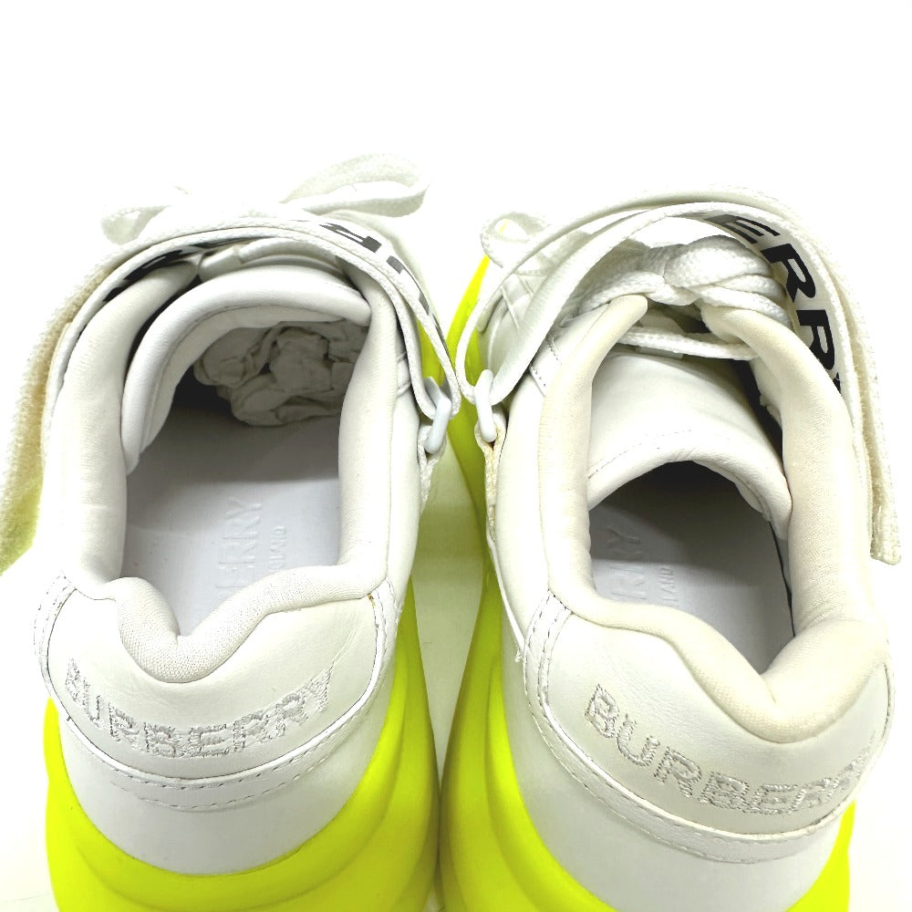 BURBERRY sneakers leather white shoes logo Women 37 Used Authentic