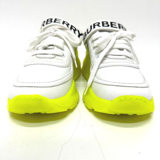 BURBERRY sneakers leather white shoes logo Women 37 Used Authentic