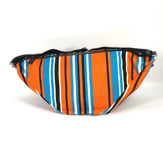 PRADA Shoulder Bag 2VY007 canvas Orange stripe Triangle Bayadere mens Used Authentic