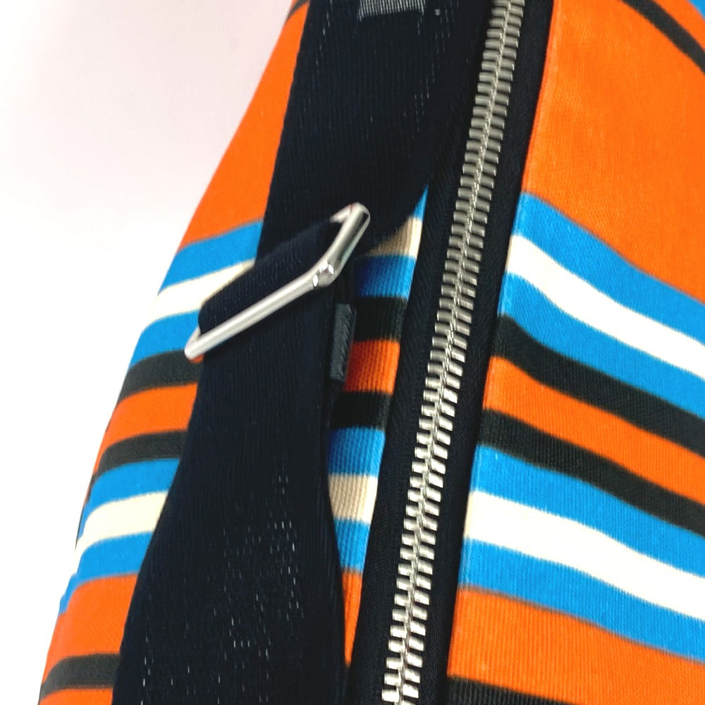 PRADA Shoulder Bag 2VY007 canvas Orange stripe Triangle Bayadere mens Used Authentic