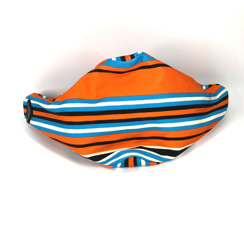 PRADA Shoulder Bag 2VY007 canvas Orange stripe Triangle Bayadere mens Used Authentic