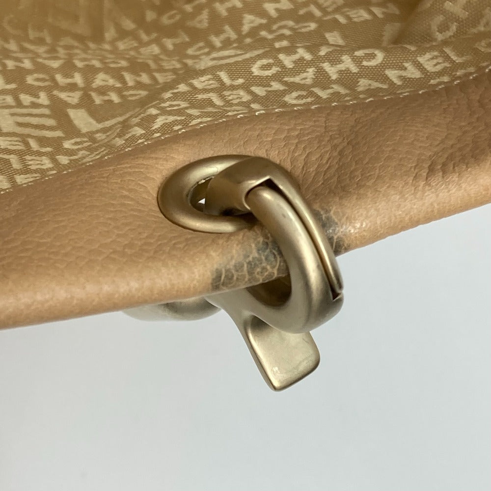 CHANEL Handbag Caviar skin beige Shoulder Bag bag shawl CC COCO Mark Women Used Authentic